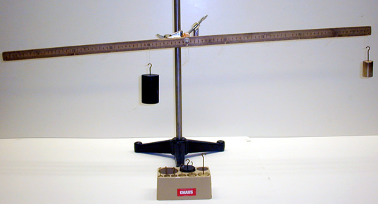 Meter Stick Balance on Vertical Stand, Masses
