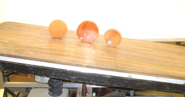 Hydraulic Table and Ramp, Disks and Sphere with offset center of mass