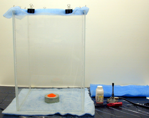 equipment set up for Ammonium Dichromate Volcano