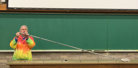 track marked with equal time intervals