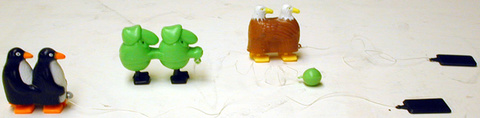 vector toys; penguin, green, eagle