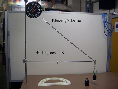 crane boom demo with protractor, showing 40 degrees with 1K
