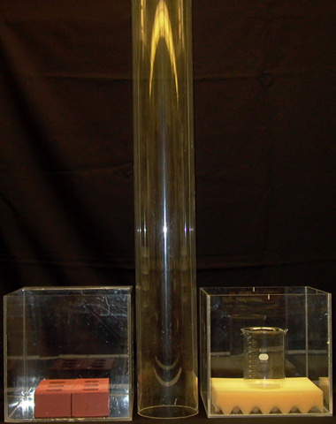 6" Clear Plastic Tube, Two 1' Square Plexiglas Boxes