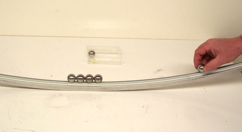 "U" track, 1 inch ball bearings