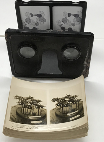 Adam Hilger Stereoscope with a collection of crystal images and pictures edited by Sir William Bragg and Prof. W. L. Bragg
