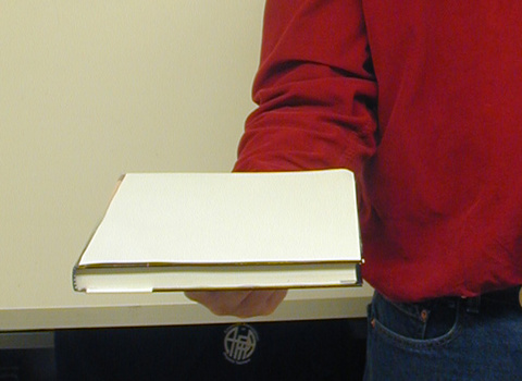 person holding a book