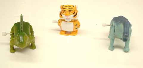 dinosaur and tiger vector toys