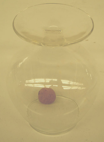 wine glass with a ball inside