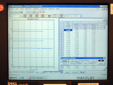 screen shot of data plot
