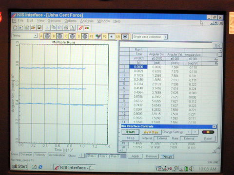 screen shot of data plot
