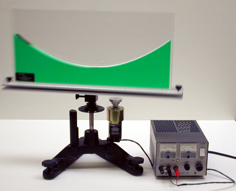 liquid forming a parabola on a rotator device