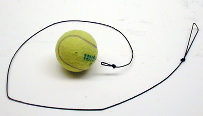 tennis ball on a string