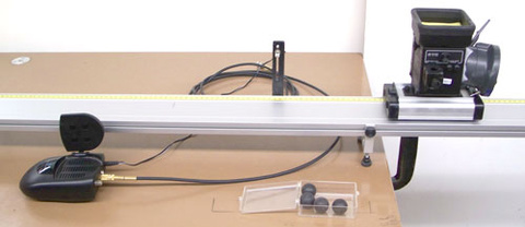 PASCO track, PASCO cart with ballistic cart attachment that has the wireless camera installed, no-bounce balls.