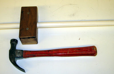 hammer, PVC, movable hammer block