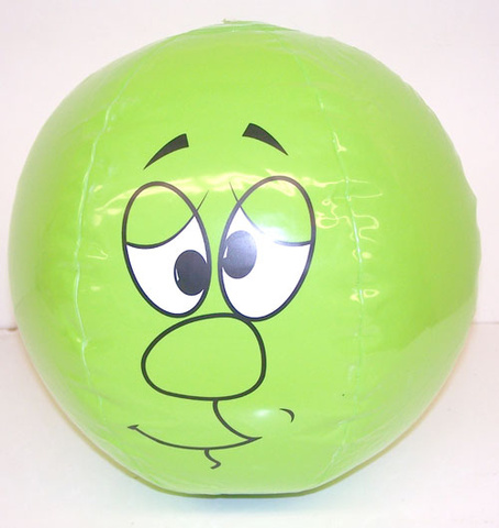Guac ball with cartoon face