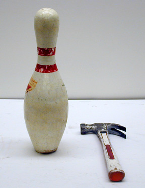 bowling pin and hammer