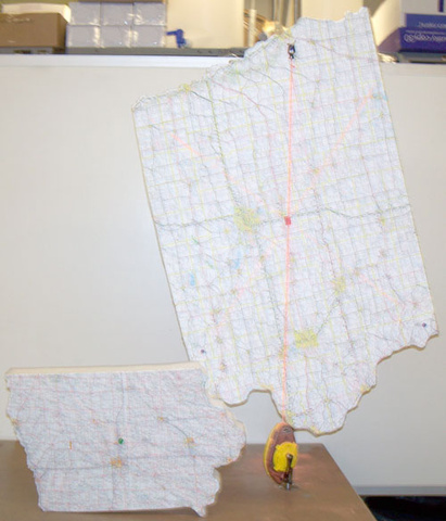 Iowa maps, chalk line