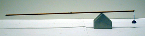 Meter Stick with hanging masses hung from hole near the end, fulcrum, .