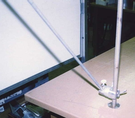 close-up of crane boom demo setup