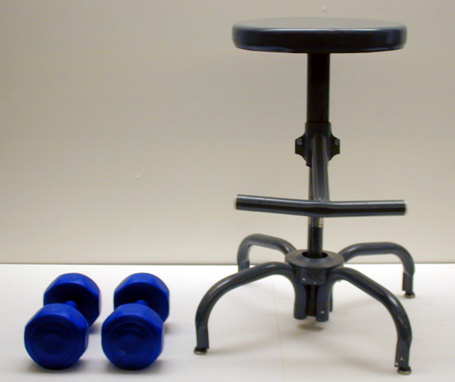 Spinning Footstool and 1 kg Dumbbells