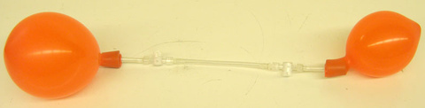 Tygon tube with helium balloons