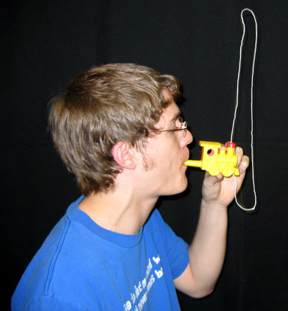 Air Blowing through Train Toy