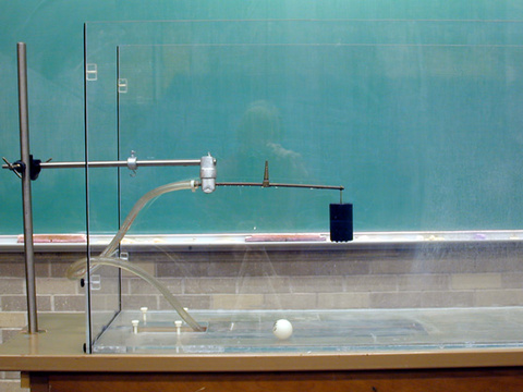 Small Single Brass Tube and Ping Pong Ball, Large water tank with drain hole.