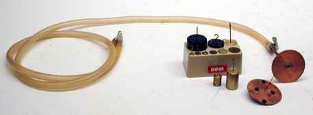 Double metal plate with plastic tube and masses (set)