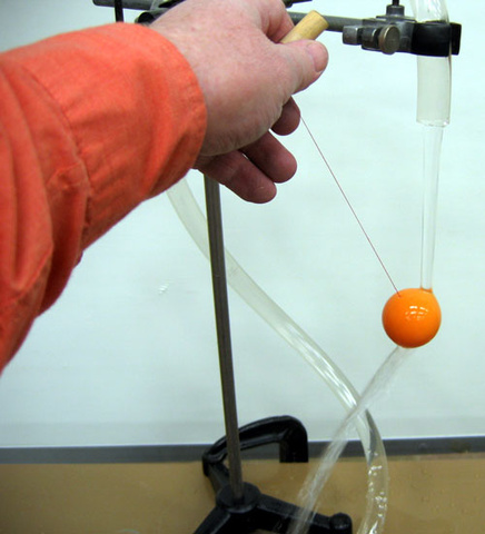 Large Diameter Laminar Water Stream and Ping-Pong Ball on a String