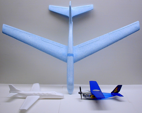 Styrofoam airplane and Airhog Airplane.