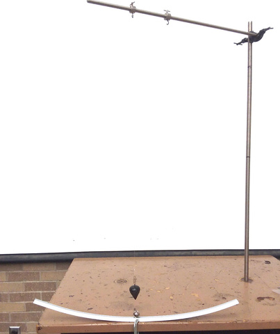 Curved Track, 1 meter Long Pendulum, 1 Inch Ball Bearings.