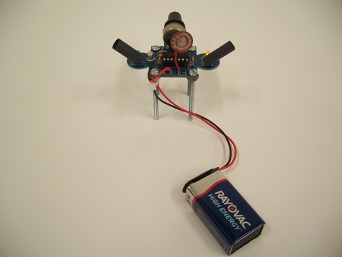 Close up of Theremin demo