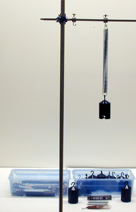 Spring on Vertical Stand and Masses