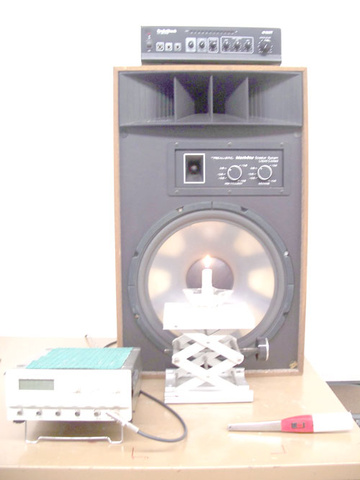 Large Open Speaker, Candle, Grill Lighter, and Wave Generator