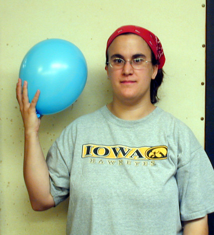 person holding balloon