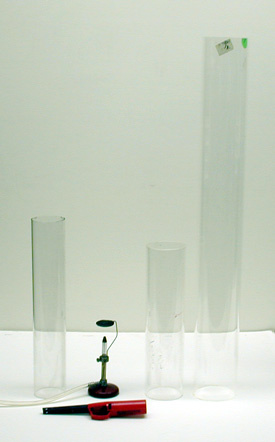 tubes, bunsen burner, lighter