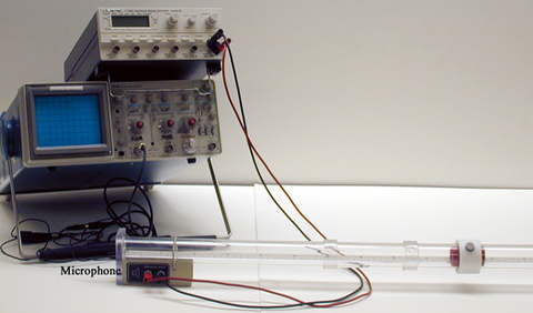 Set up for Standing Waves in a Tube demo