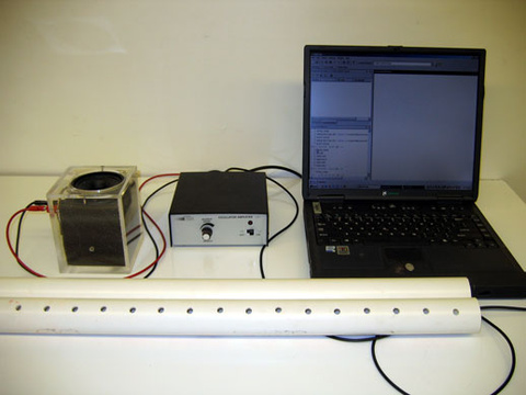 Set up for Standing Waves in a Tube demo