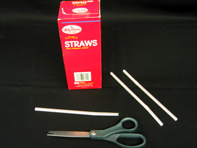 Soda straws, scissors