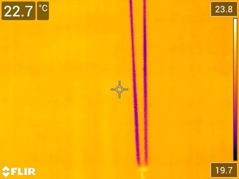 infrared pointed at rubber band and mass
