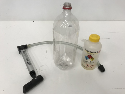Bottle, Water , and Bicycle Pump 