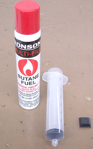 Butane refill cartridge, 60 cc syringe
