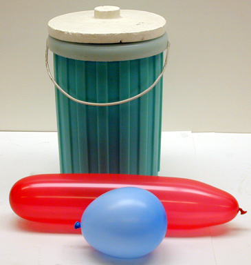 Liquid Nitrogen, Dewars flask, Balloons.