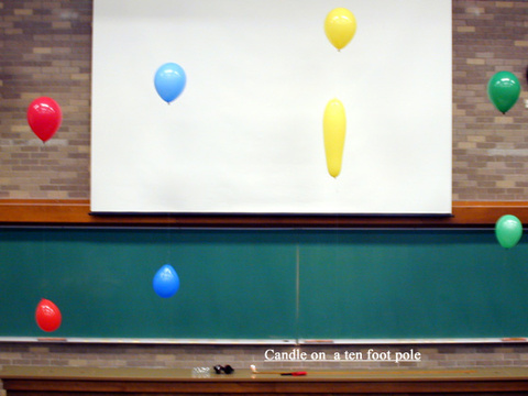 balloons on fishing line, candle on ten-foot pole, Disposable Grill Lighter,