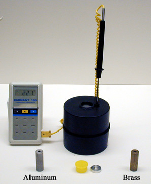 Calorimeter, Metal Specimens, Water, and Digital Thermometer