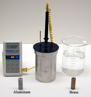 Calorimeter, Metal Specimens, Water, and Digital Thermometer