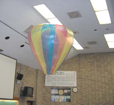 Hot air balloon filled with air 