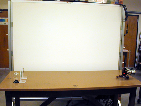 Radiometer, filters on stands, and Heat lamp