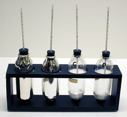 Dewars (set of 4 in rack), Thermometers (4),