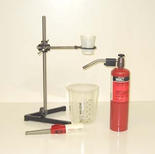 Set up for Boiling Water in a Paper Cup demo